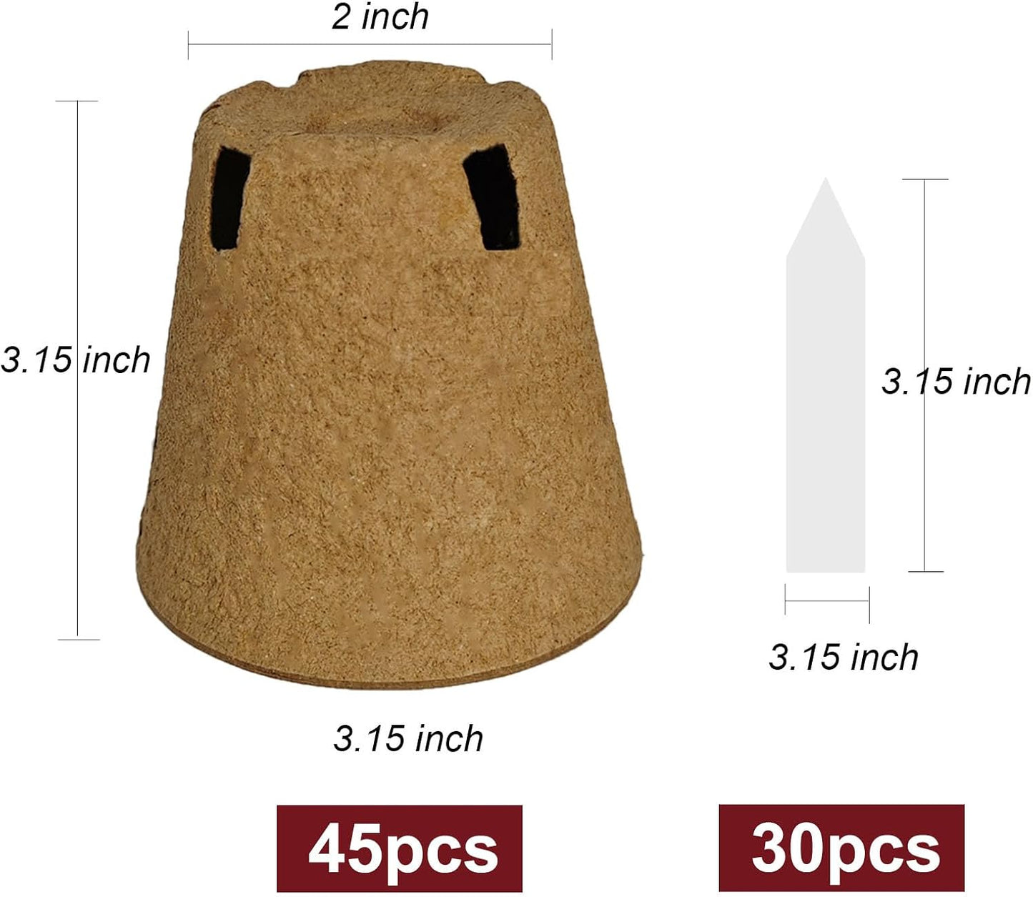 Macetas Turba Biodegradable 3.15pulg con Agujeros Drenaje