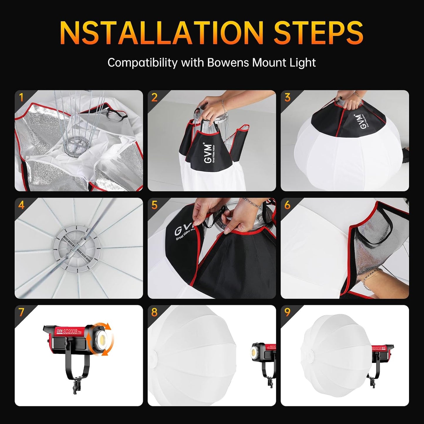 Modificador luz GVM 33pulg ajuste rápido plegable