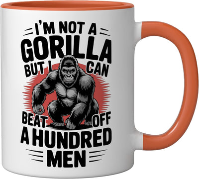 Taza Cerámica Humorística con Frase Naranja/Blanca