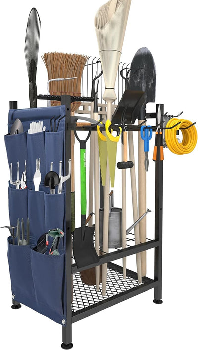 Organizador herramientas jardín estante garaje metal 46pulg
