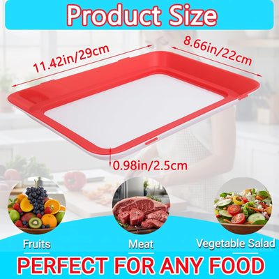 2 Bandejas Almacenamiento Reutilizables Con Tapas Rojo Claro