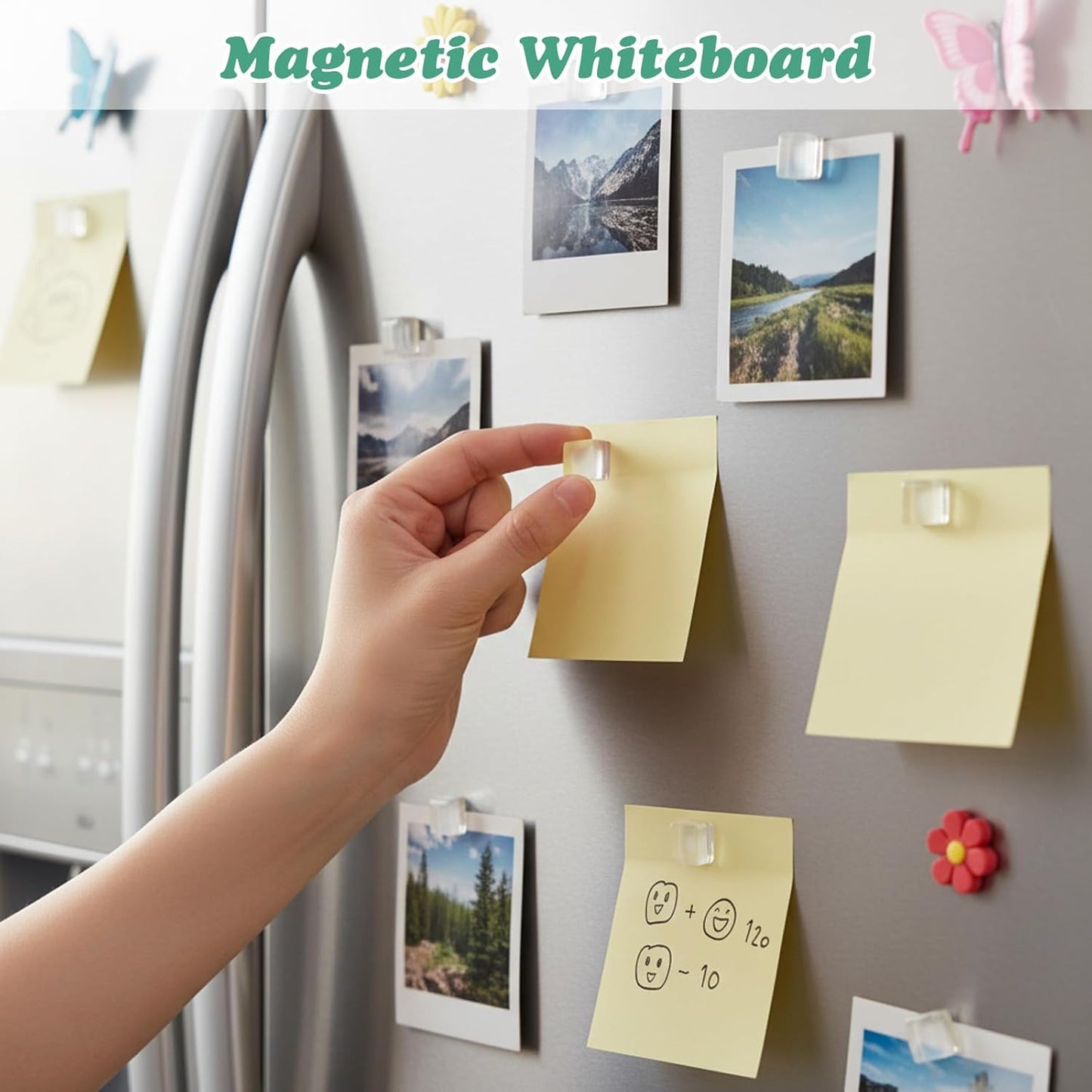 Imanes de vidrio Sibba para refrigerador, decoración transparente y resistente para cocina, oficina y pizarra