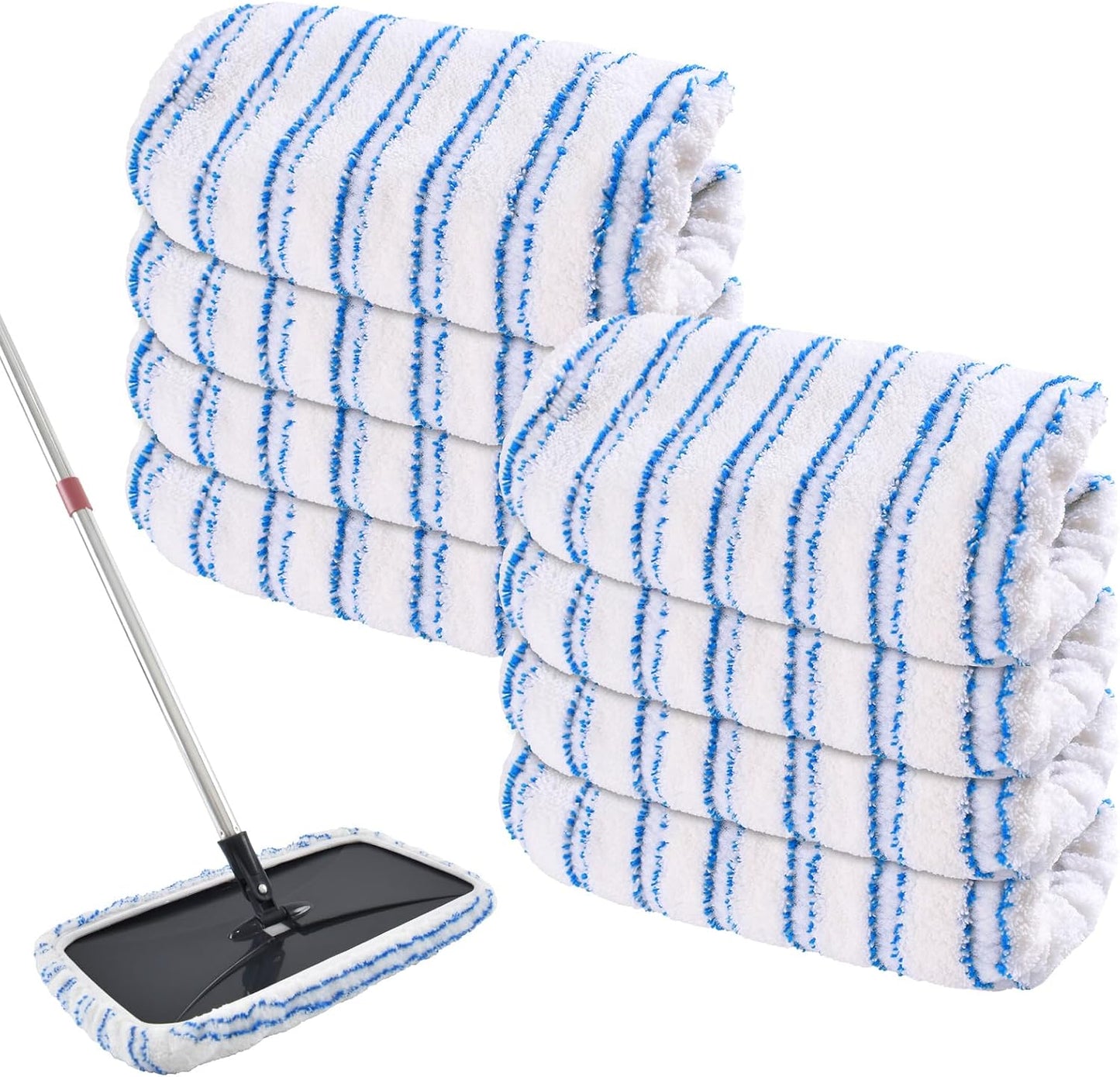8 Pzas Cabezales Mopa Microfibra para Piso Madera 15x8pulg