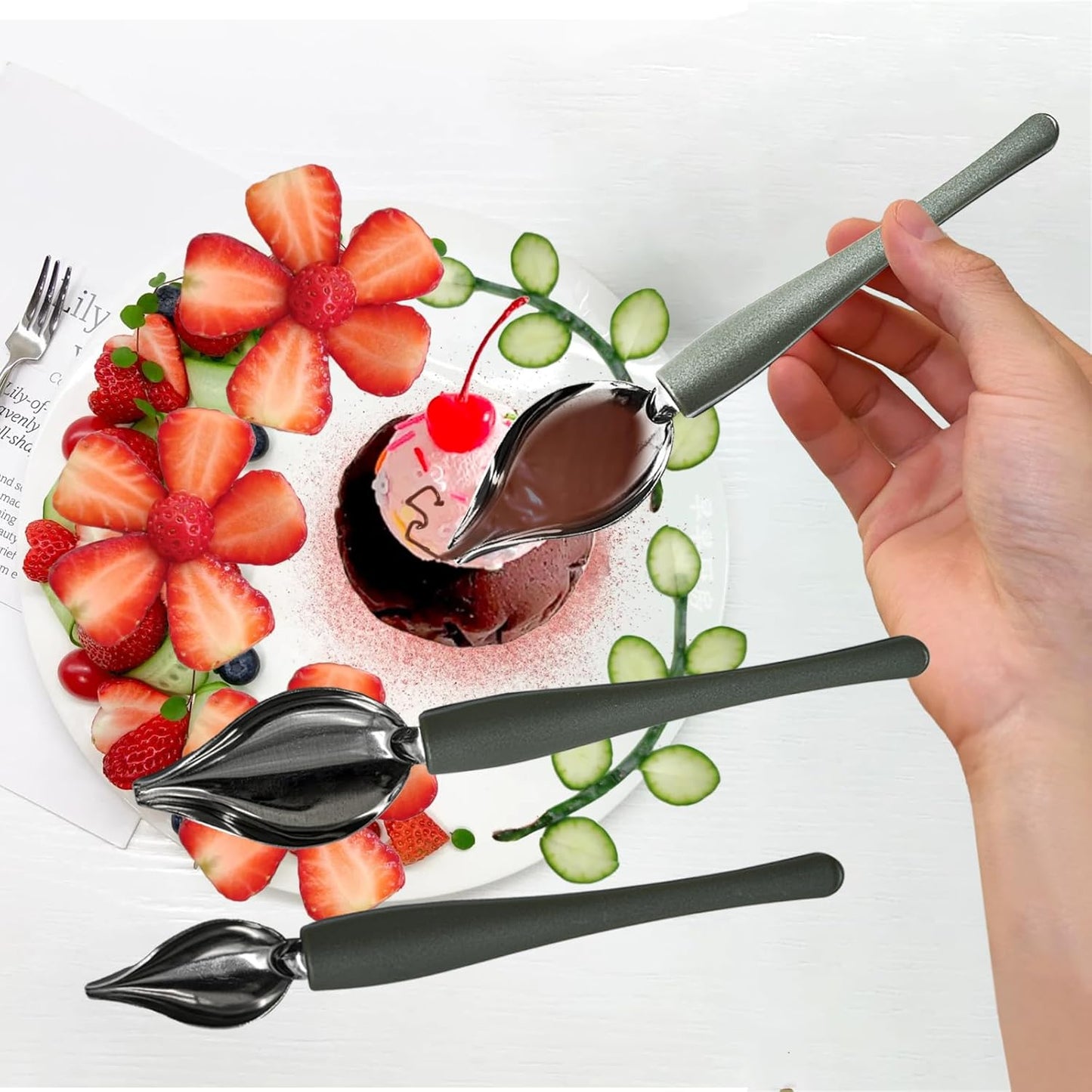 Juego de 6 palillos para chocolate y decoración de postres