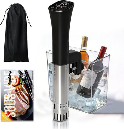 Cocina sous vide con termo vino y fritadora con filtro aceite