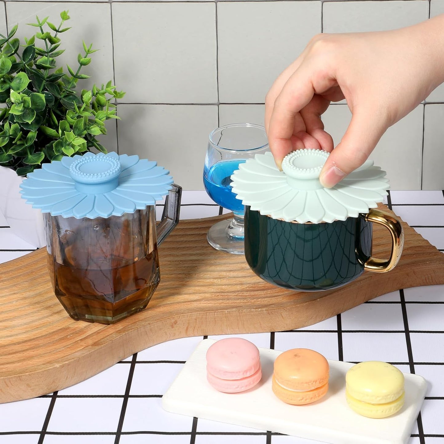 2 fundas silicona para tazas té café a prueba de polvo