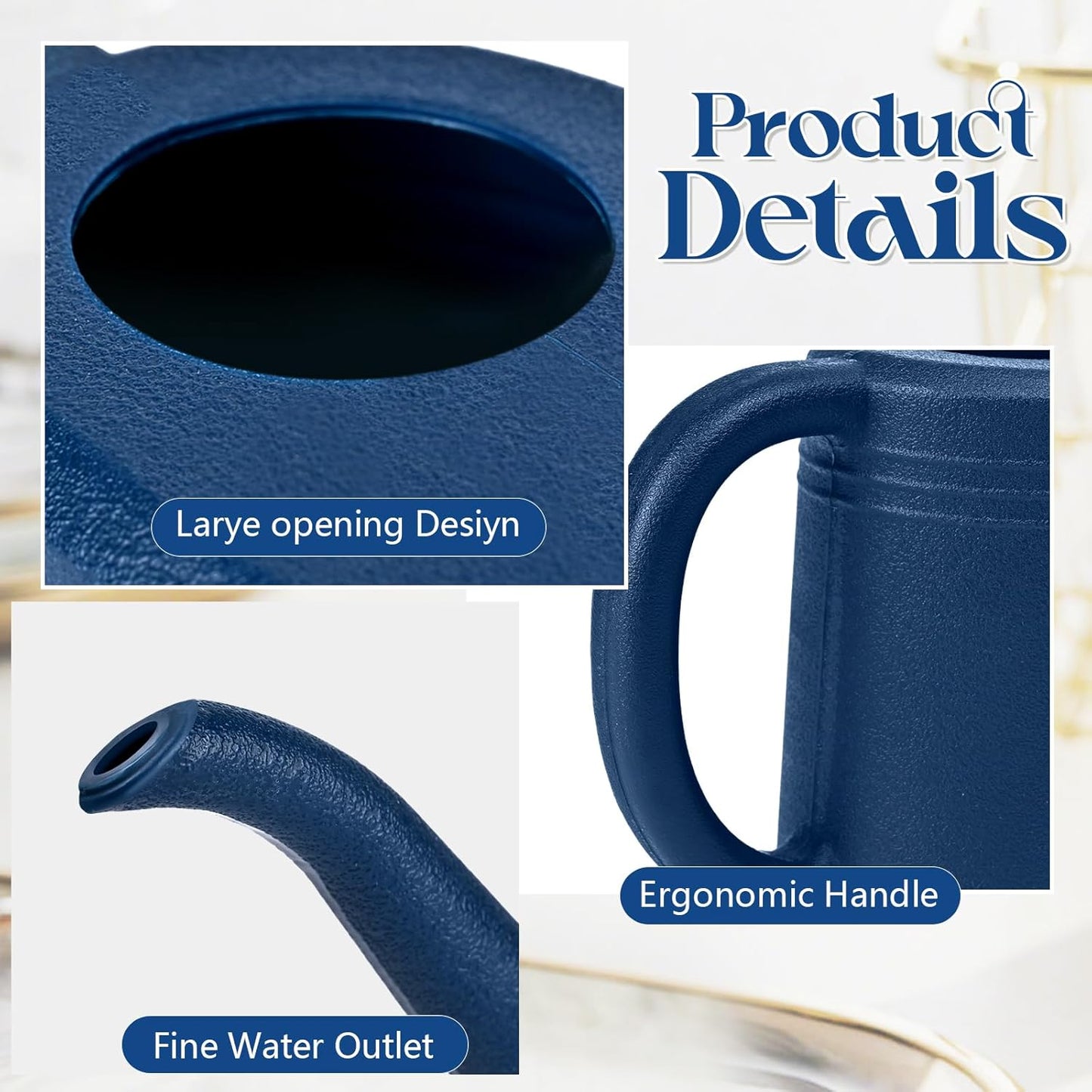 Regadera para jardín interior y exterior 1/4gal azul marino