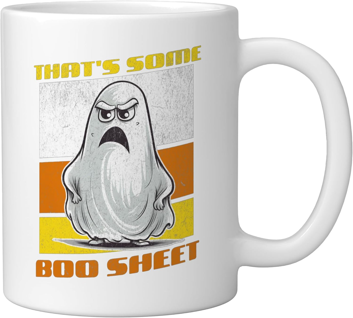 Taza Cerámica Halloween Grumpy Ghost Blanco