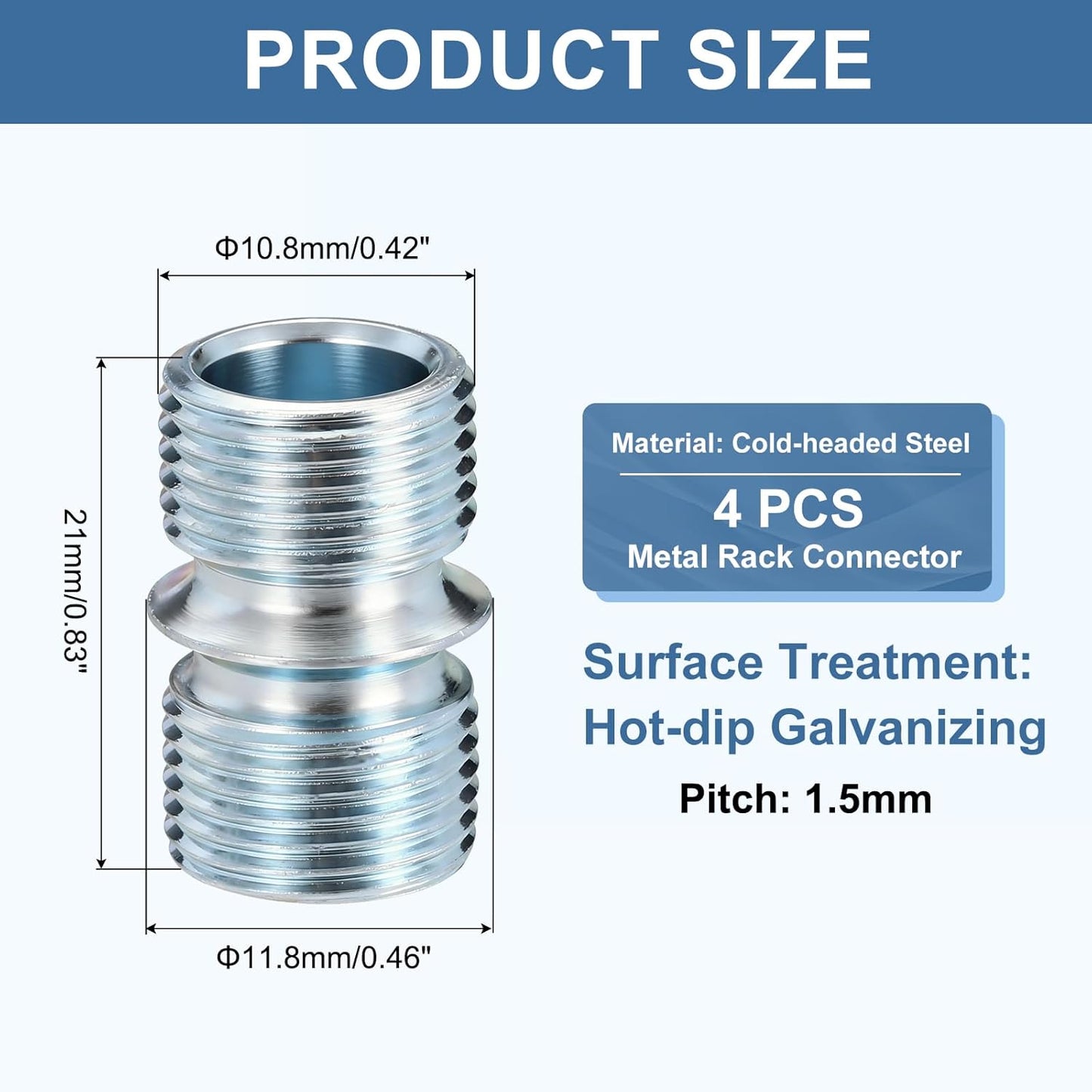 4 Conectores Estante Metal Postes Alambre 0.83x0.5pulg