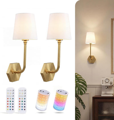 Apliques pared inalámbricos RGB con bombilla magnética recargable