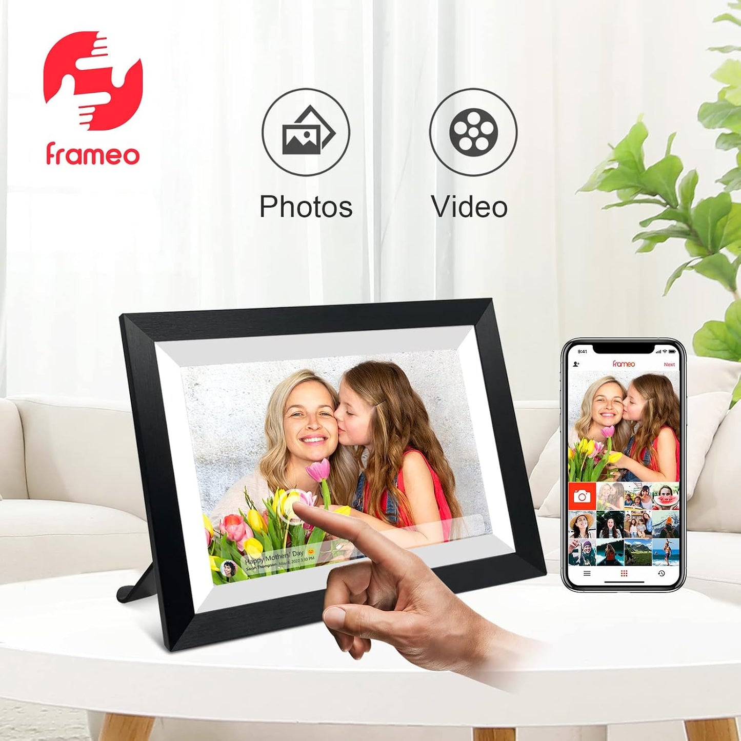 Marco fotos digital WiFi 10.1pulg pantalla tactil IPS