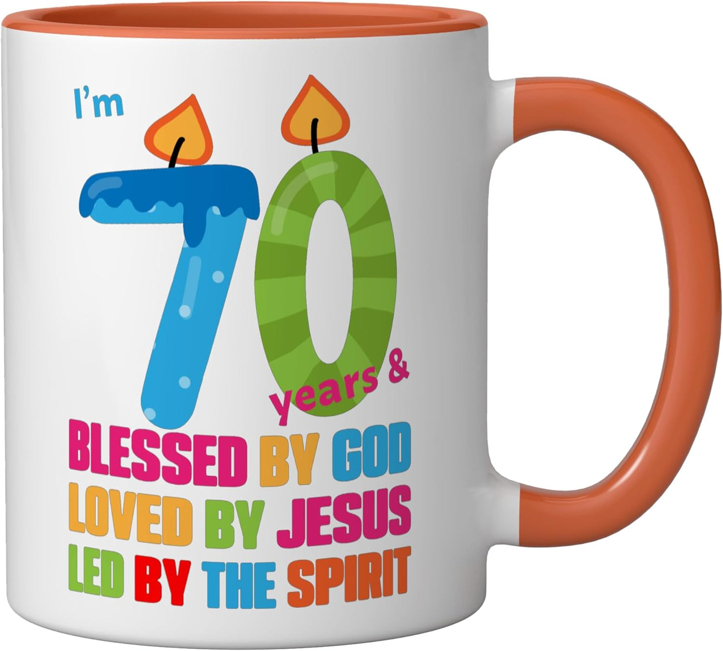 Taza Cerámica Cumpleaños 70 Años con Velas