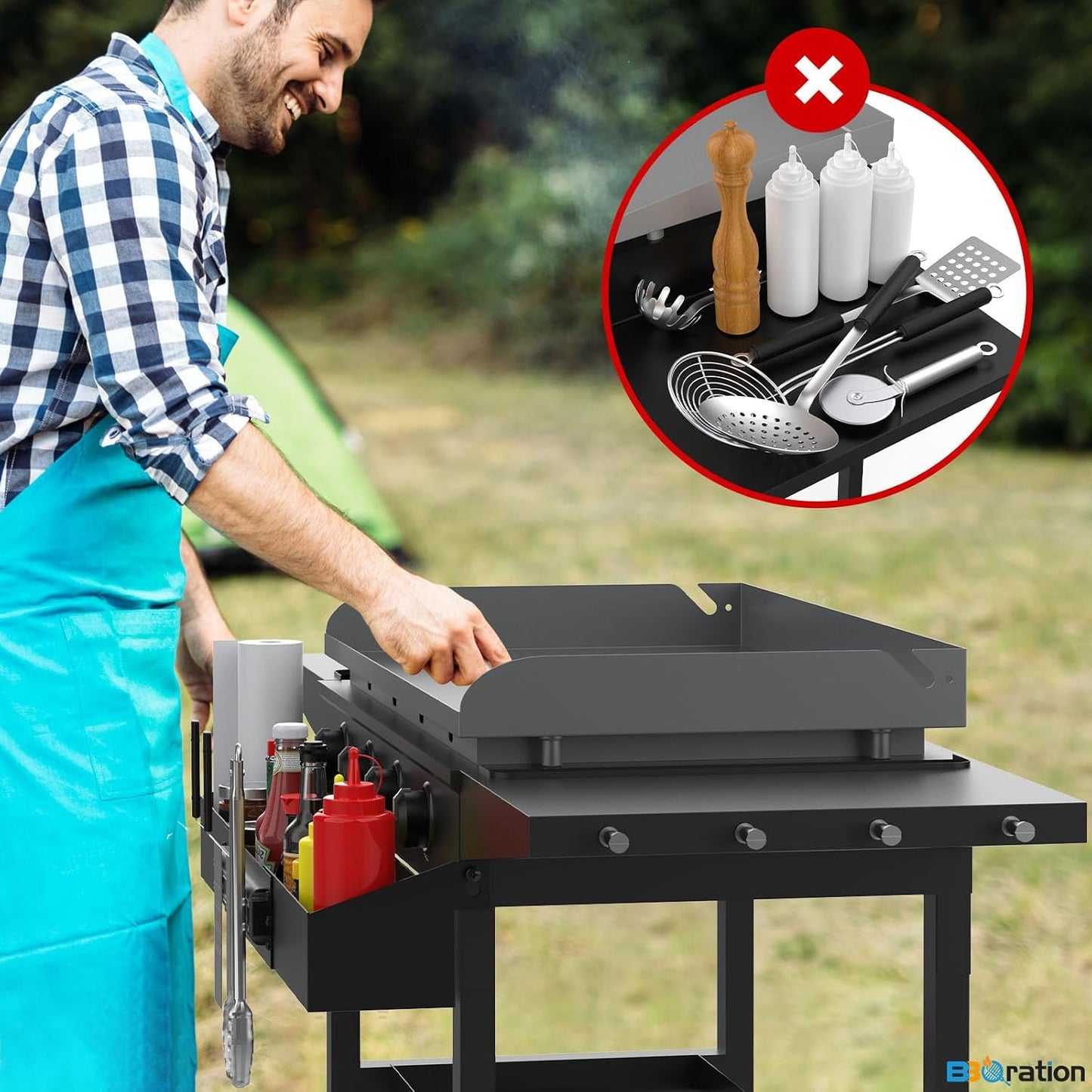 Estante frontal parrilla Blackstone 36pulg con soporte