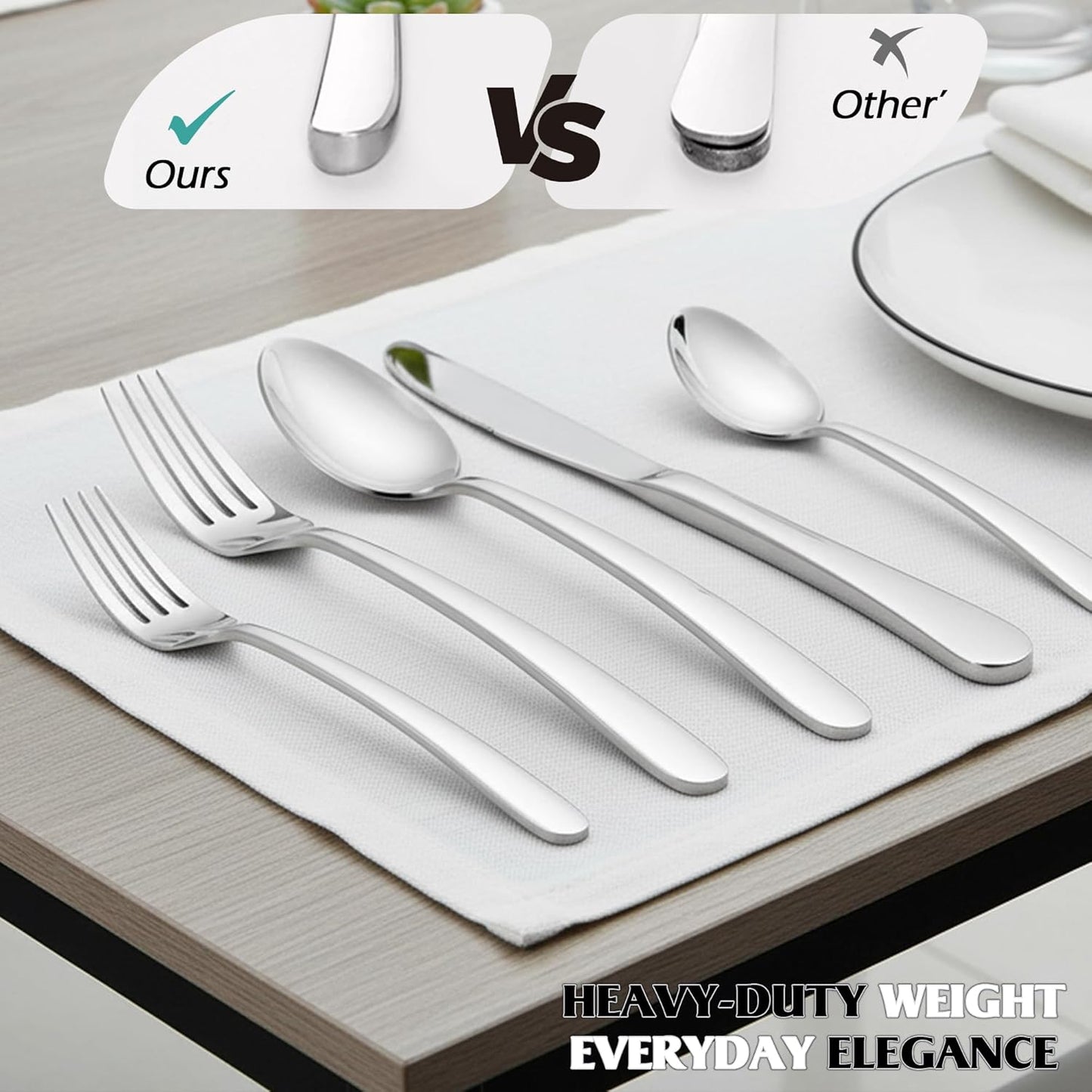 Juego de cubiertos de acero inoxidable E-far 10 piezas resistente