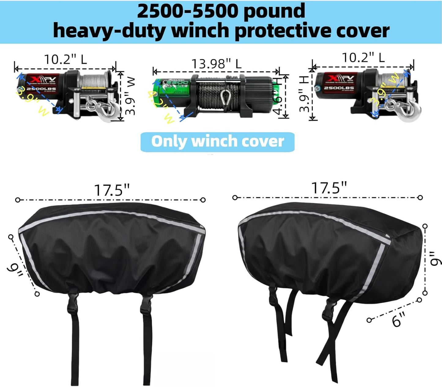 Funda cabrestante pequeño impermeable resiste UV y polvo