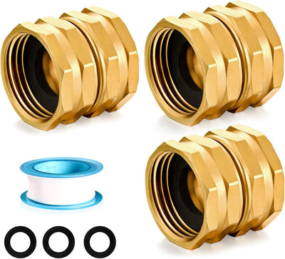 Conector giratorio doble hembra 3/4pulg latón 3 Pzas