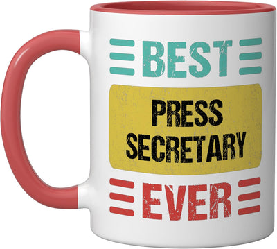 Taza cerámica para secretario de prensa roja/blanca