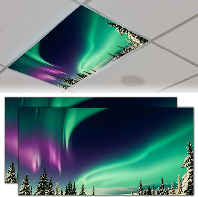2 Cubiertas Luz Fluorescente Magnética 4x2pies Decorativas