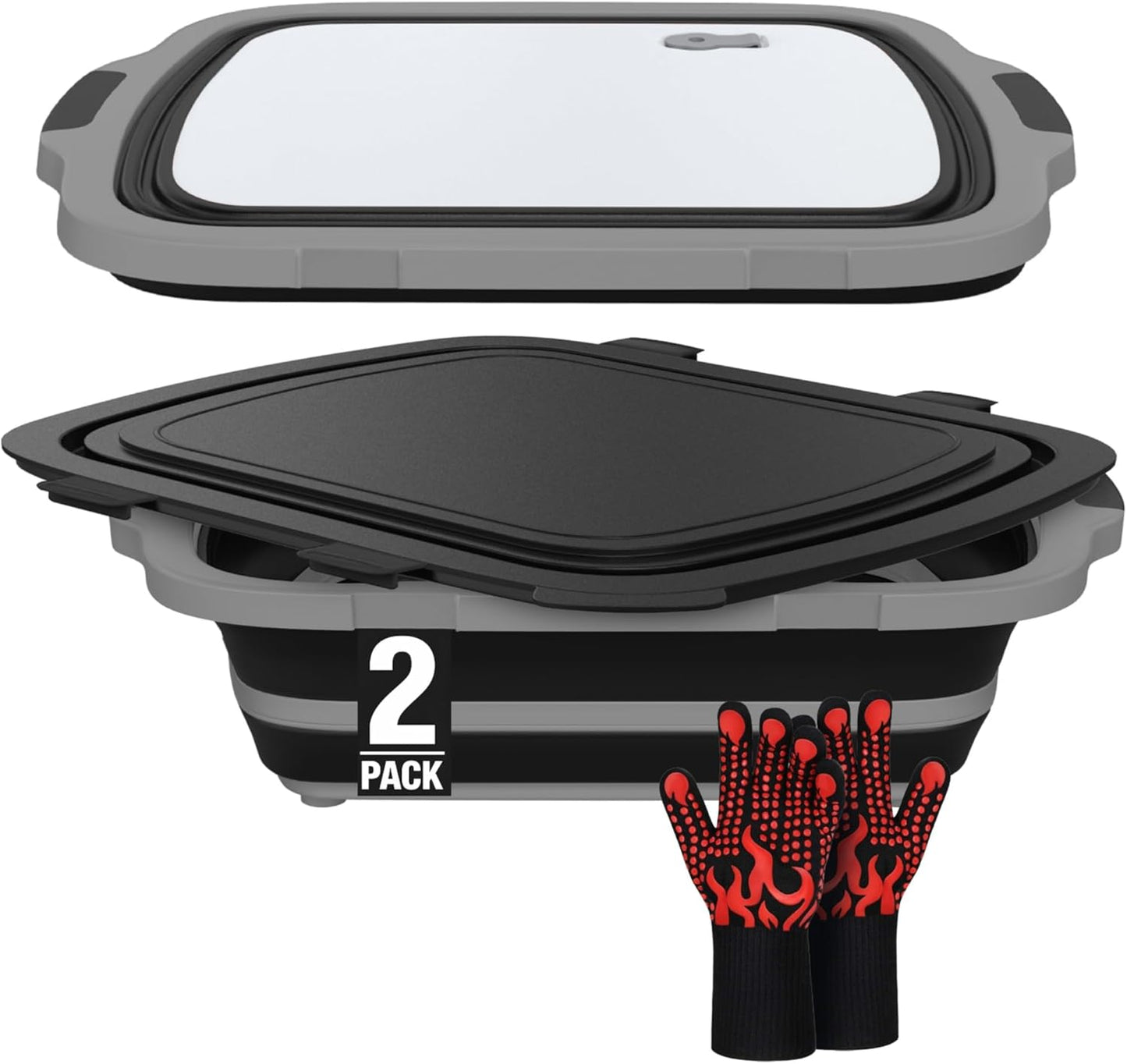 Tina plegable XL con tabla cortar tapón drenaje cocina camping