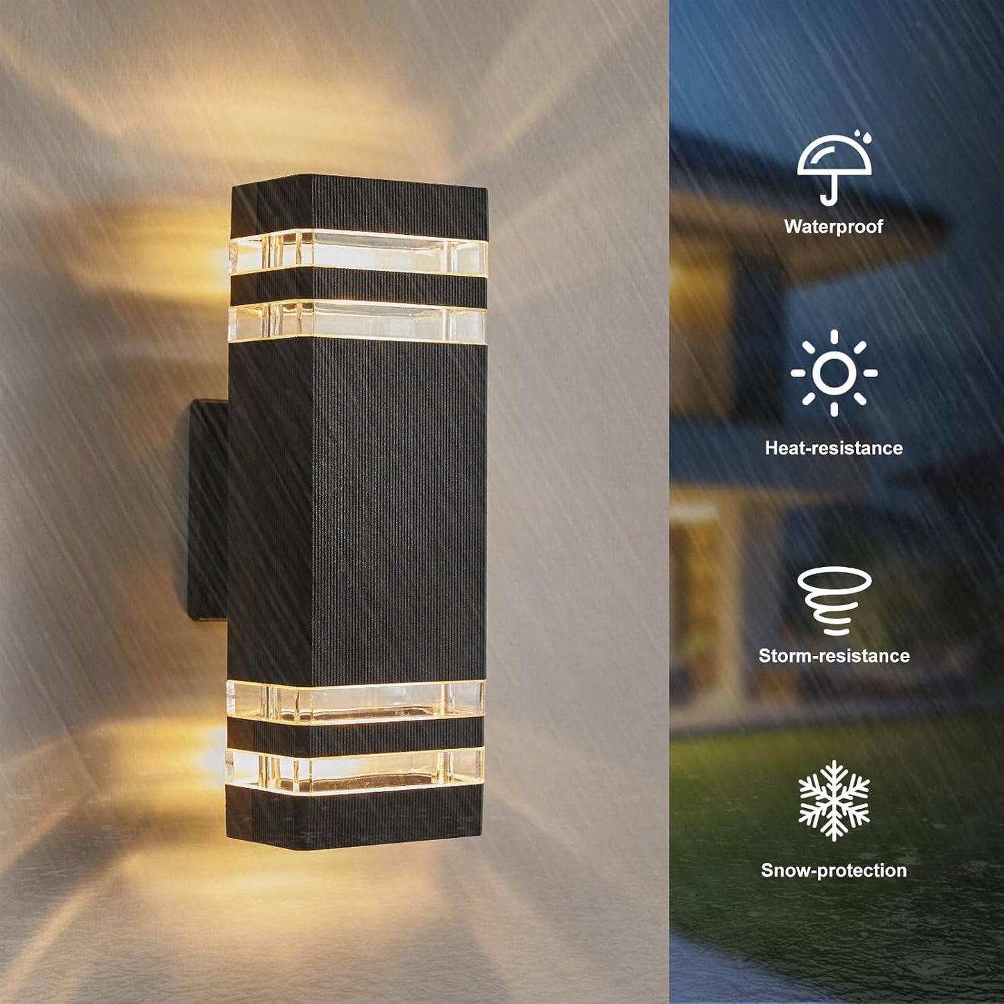 4 Luces LED pared exterior aluminio IP65 para casa puerta