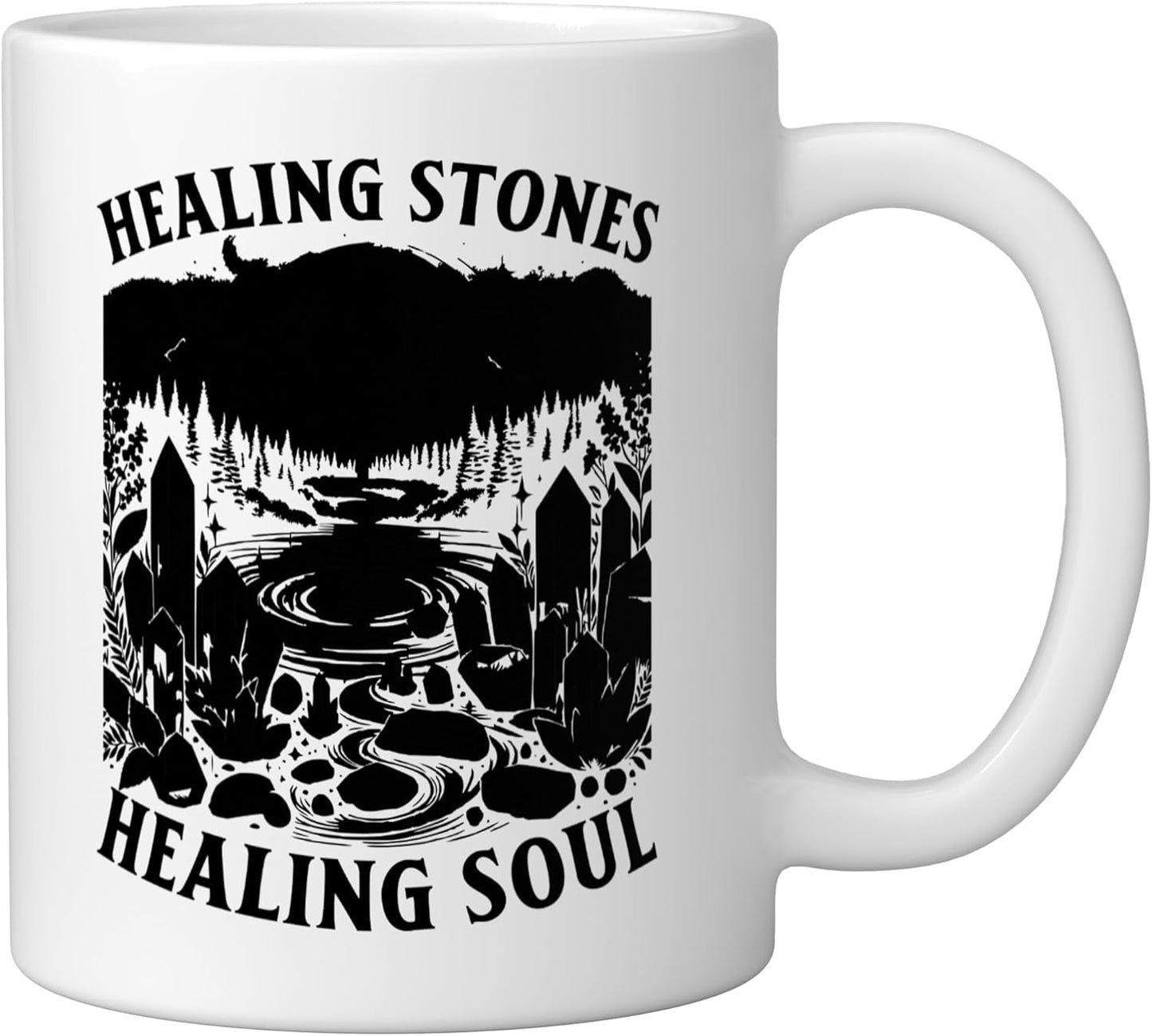 Taza Cerámica Cristal para Meditación Blanca