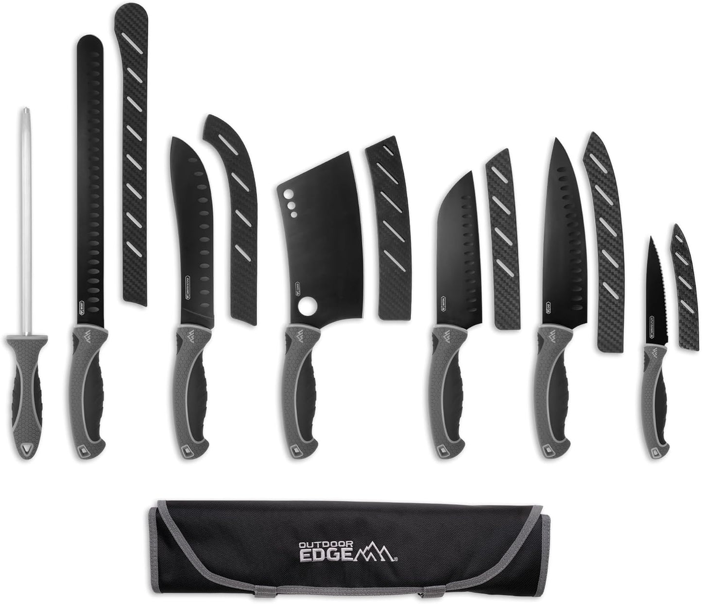 Set 8 Cuchillos Carnicero Chef Santuko con Barra Afilar