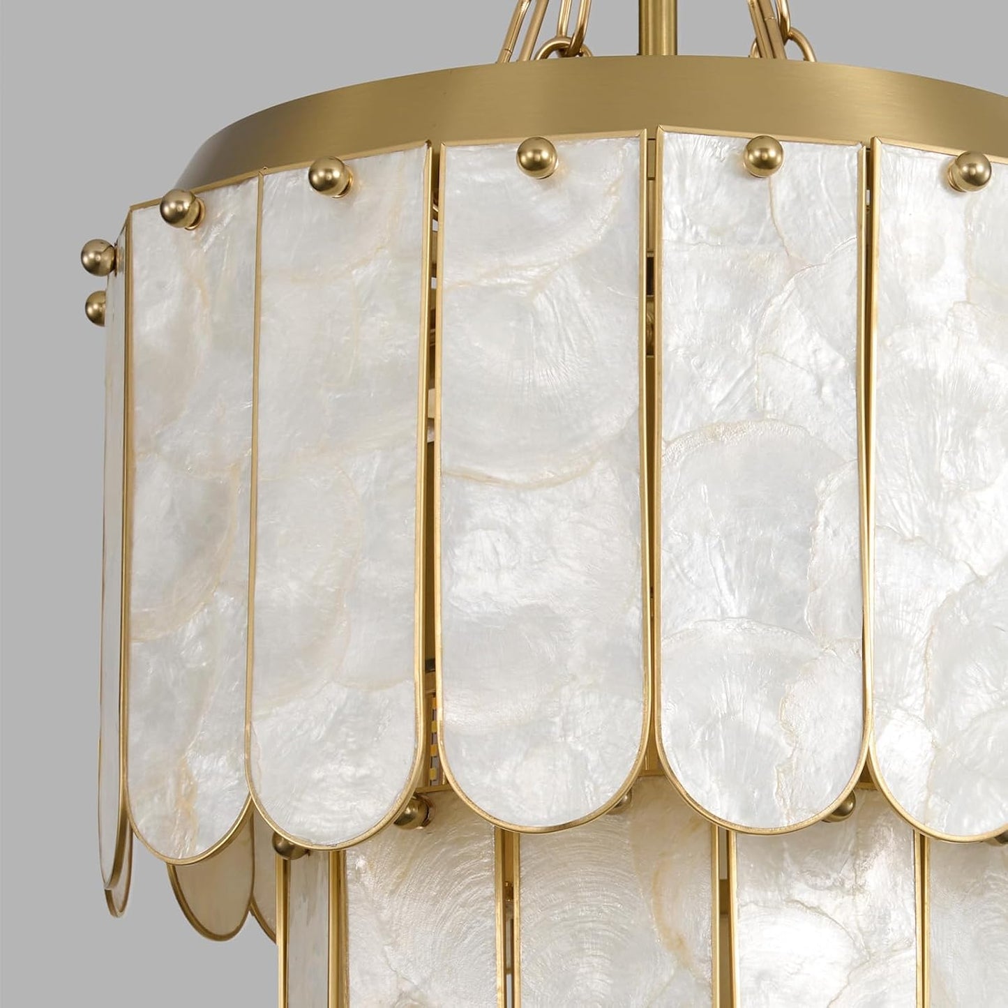 Candelabro concha ostra dorada 12pulg regulable