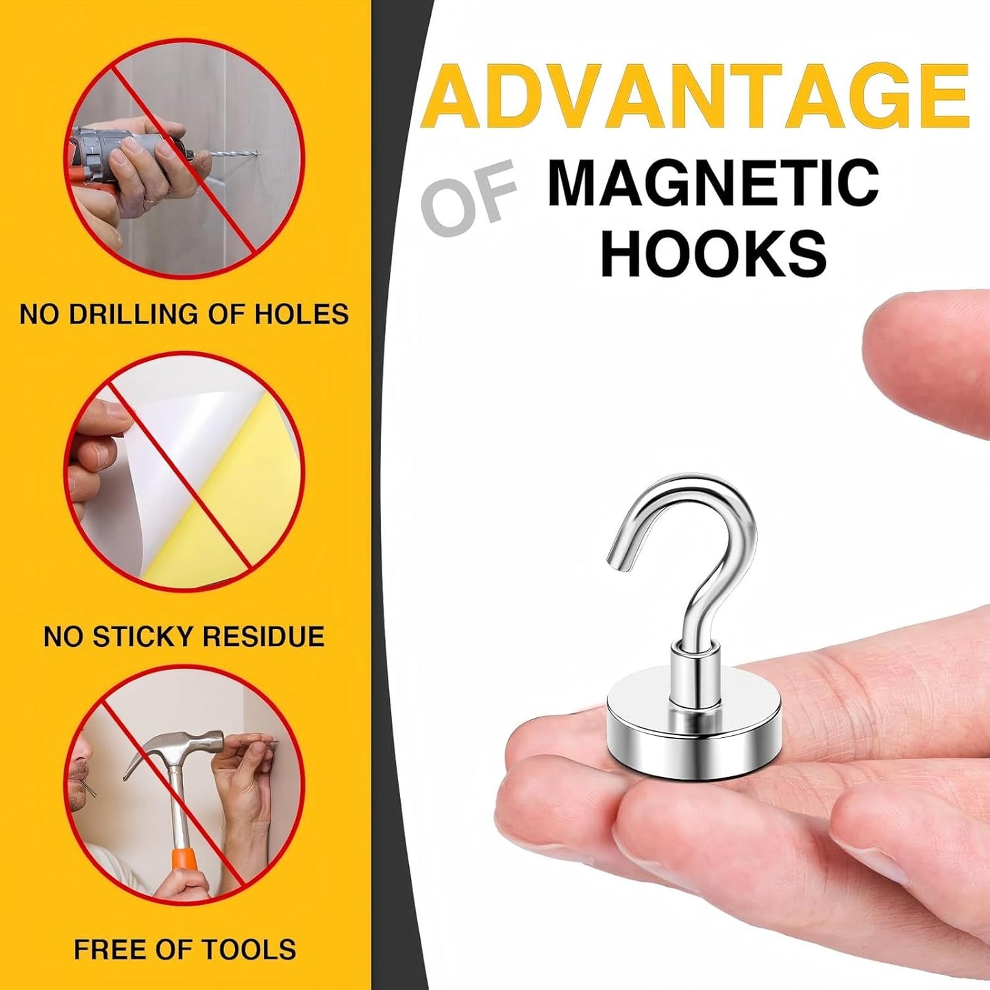 Ganchos magnéticos 20lb set 10 pzas