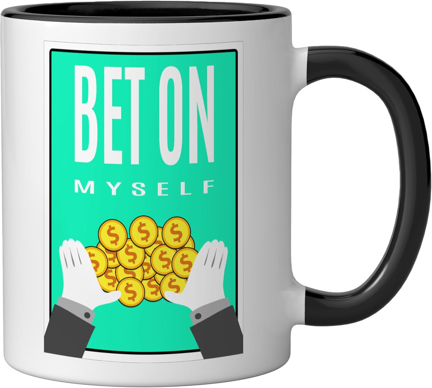 Taza Cerámica Teal Aqua Graphic Negro/Blanco