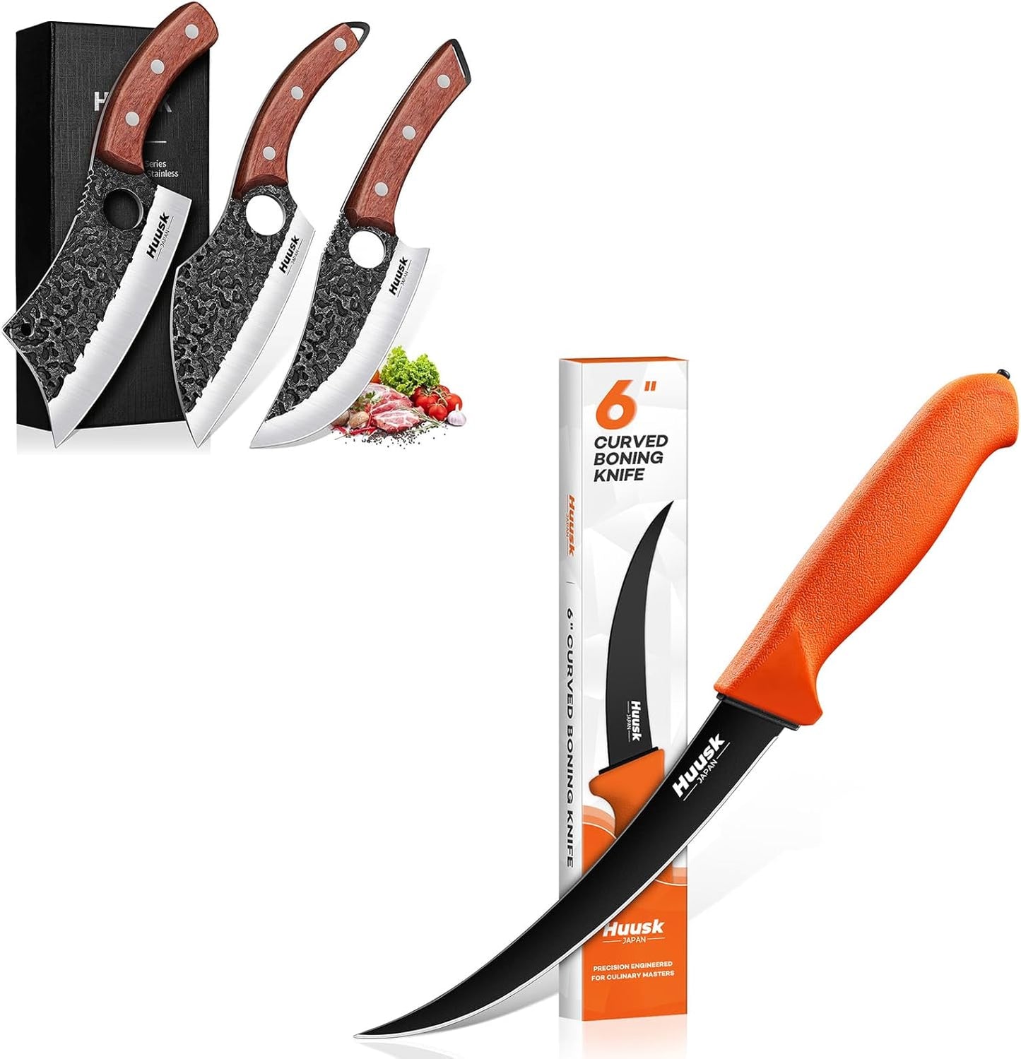 Set 3 Cuchillos Butcher Curva para Deshuesar