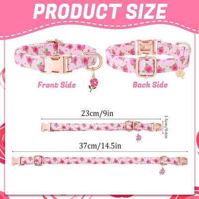 3 Pzas Collares Rosas para Perros Pequeños