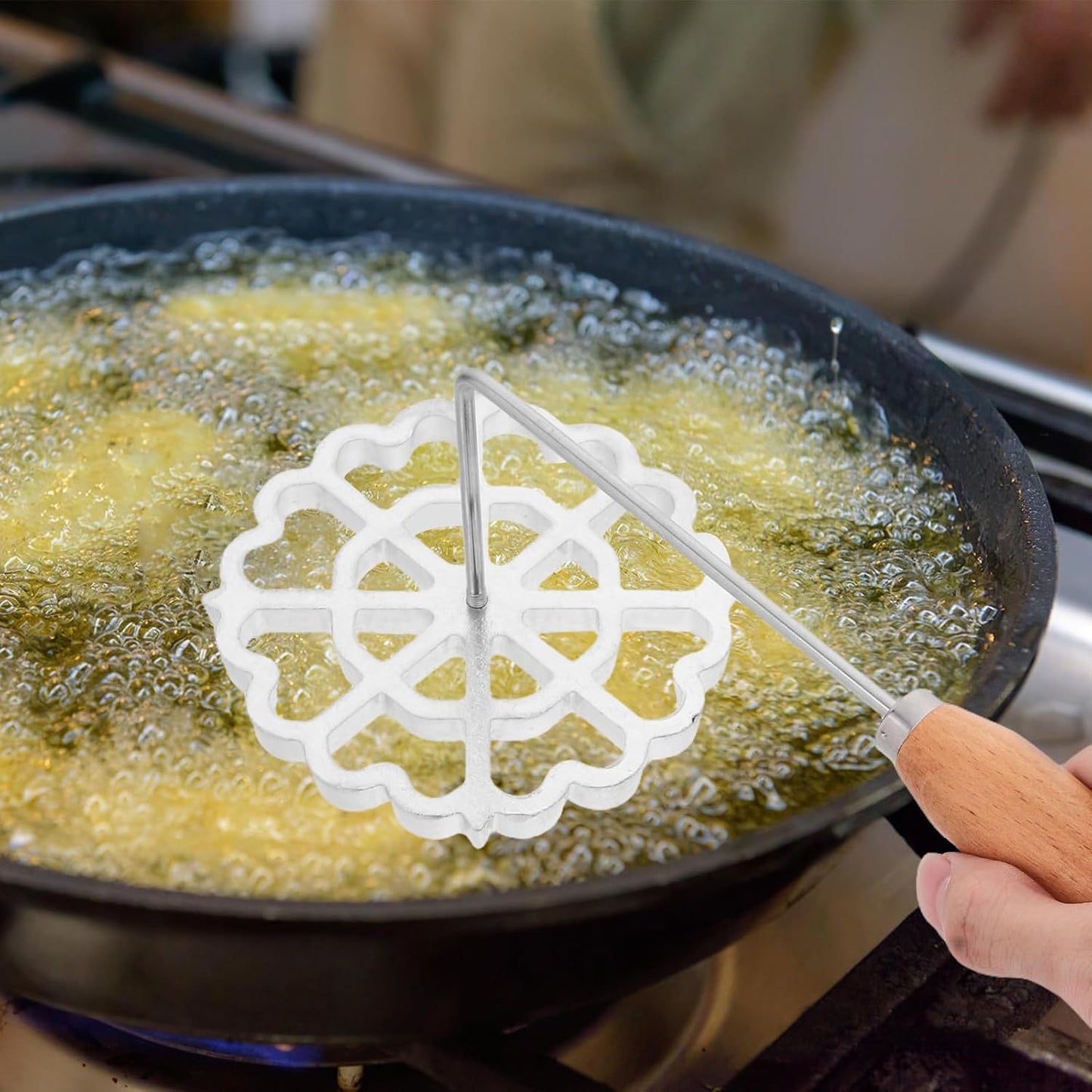 Moldes de aluminio para bunuelos con asa, 2 piezas, uso doméstico