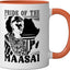 Taza Cerámica Tribu Africana Color Naranja/Blanco