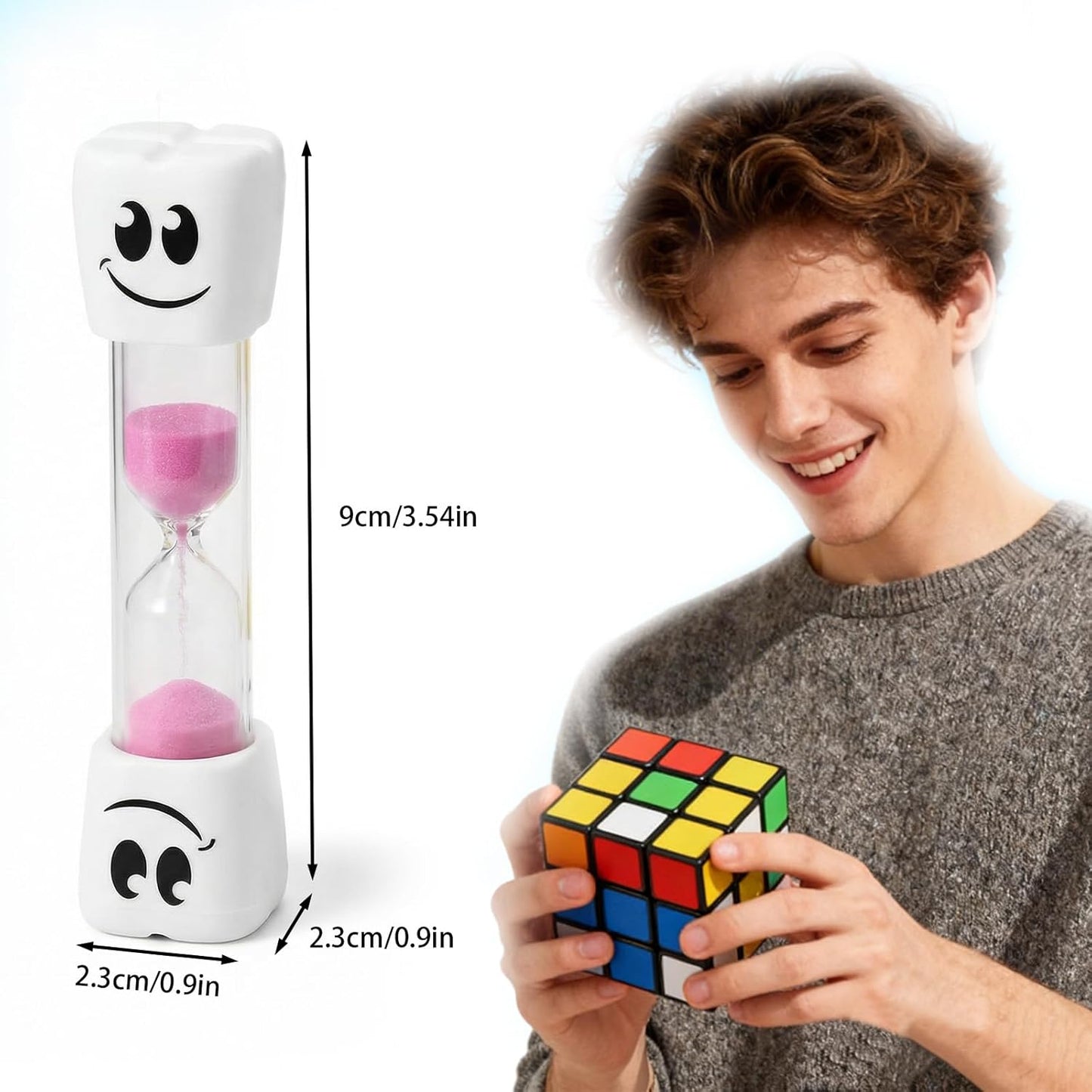 Temporizador cepillo dientes 2 min plástico irrompible 4 pzas