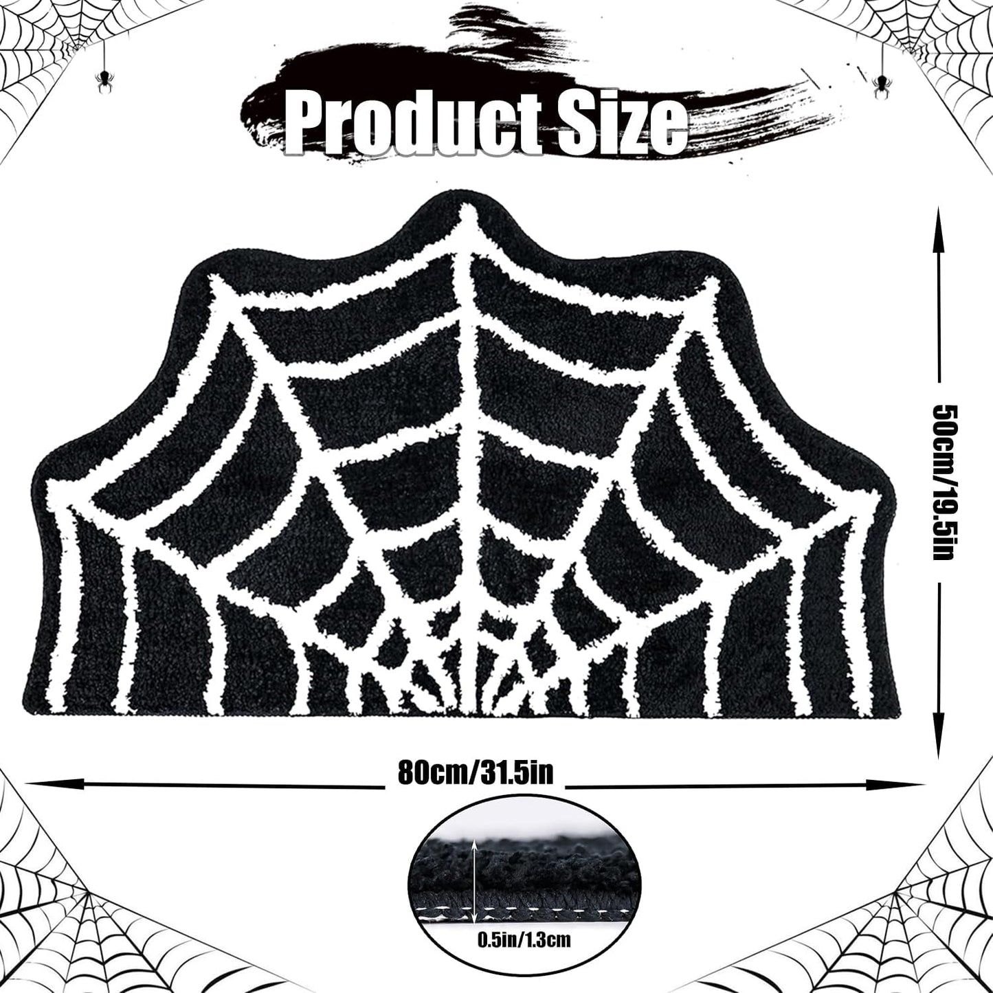 Alfombra baño araña 31x20pulg antideslizante Halloween decoración