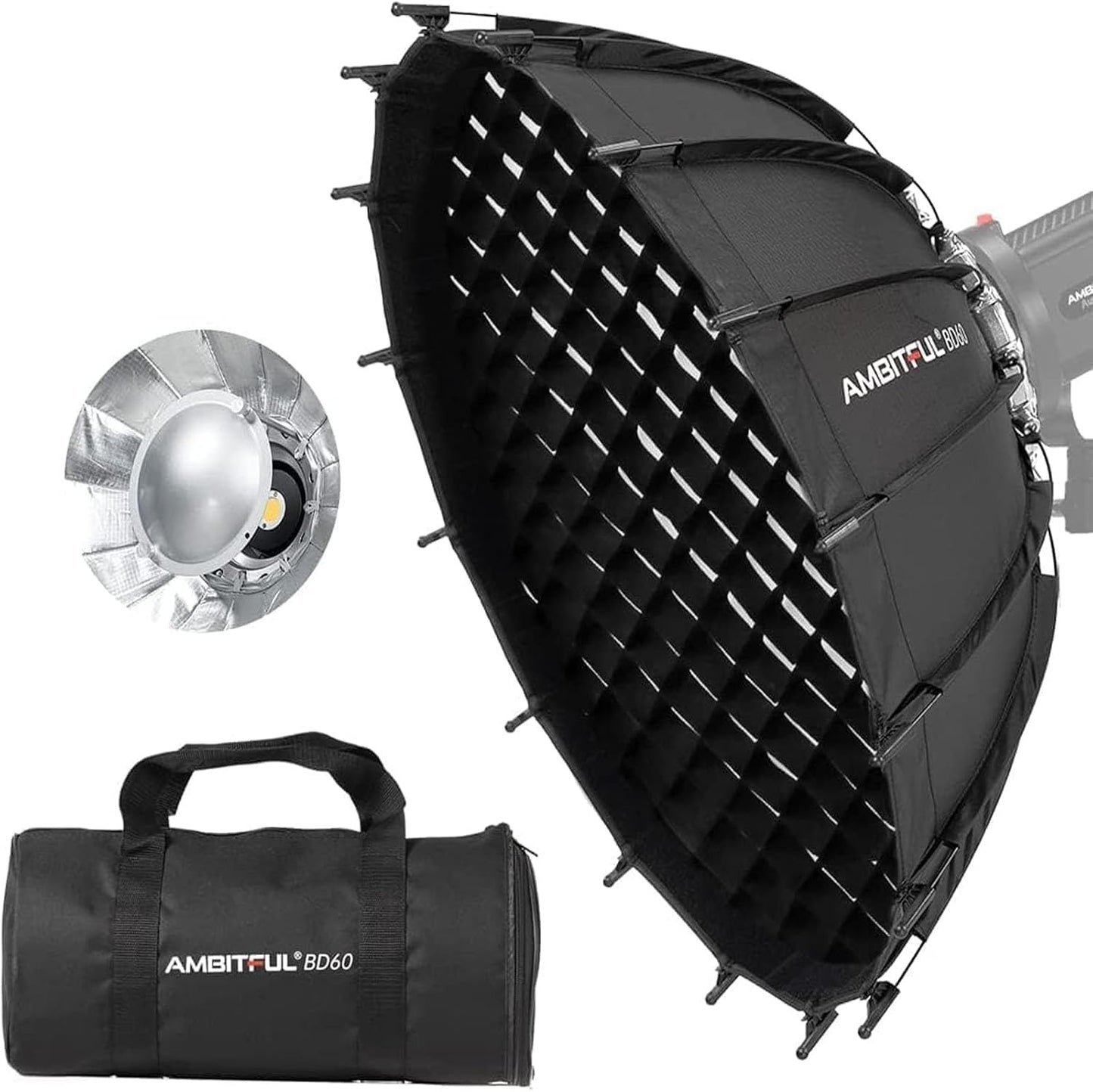 Plato Rejilla Panal Bowens 23.6pulg Estudio Flash