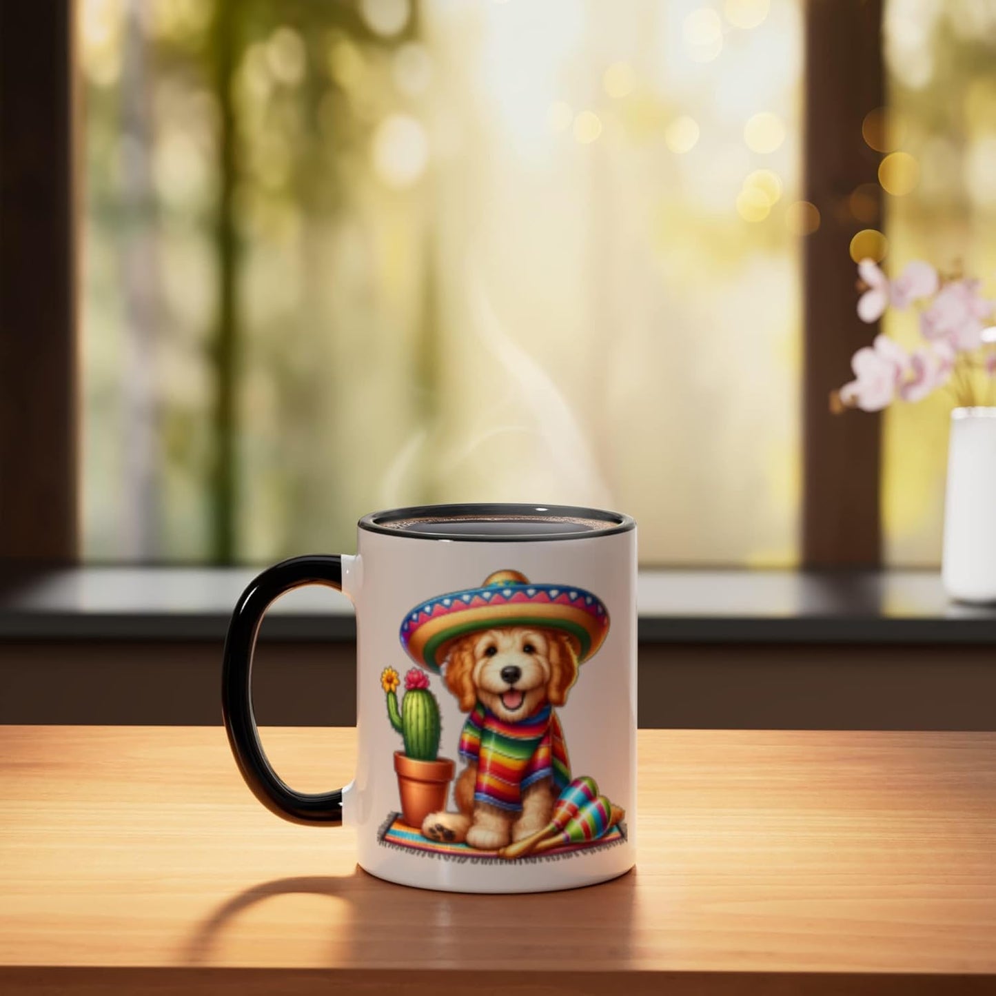 Taza Cerámica Cinco De Mayo con Maracas y Cactus