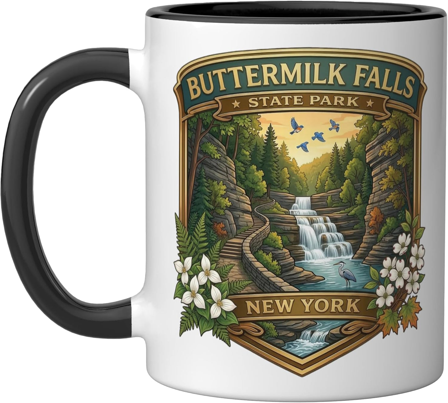 Taza cerámica Buttermilk Falls Ithaca Nueva York