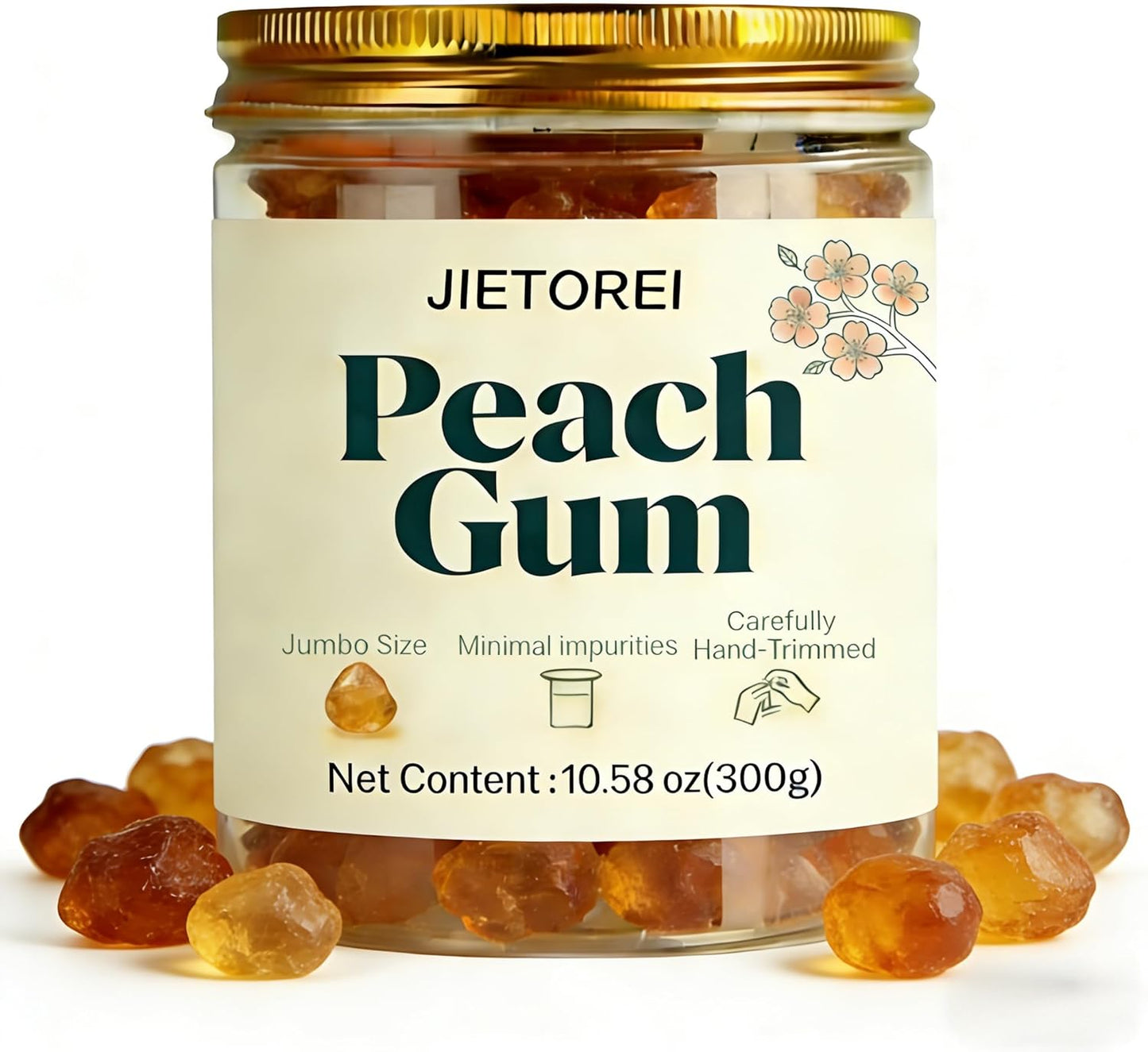 Goma comestible de melocotón grande 10.58 oz 100% pura