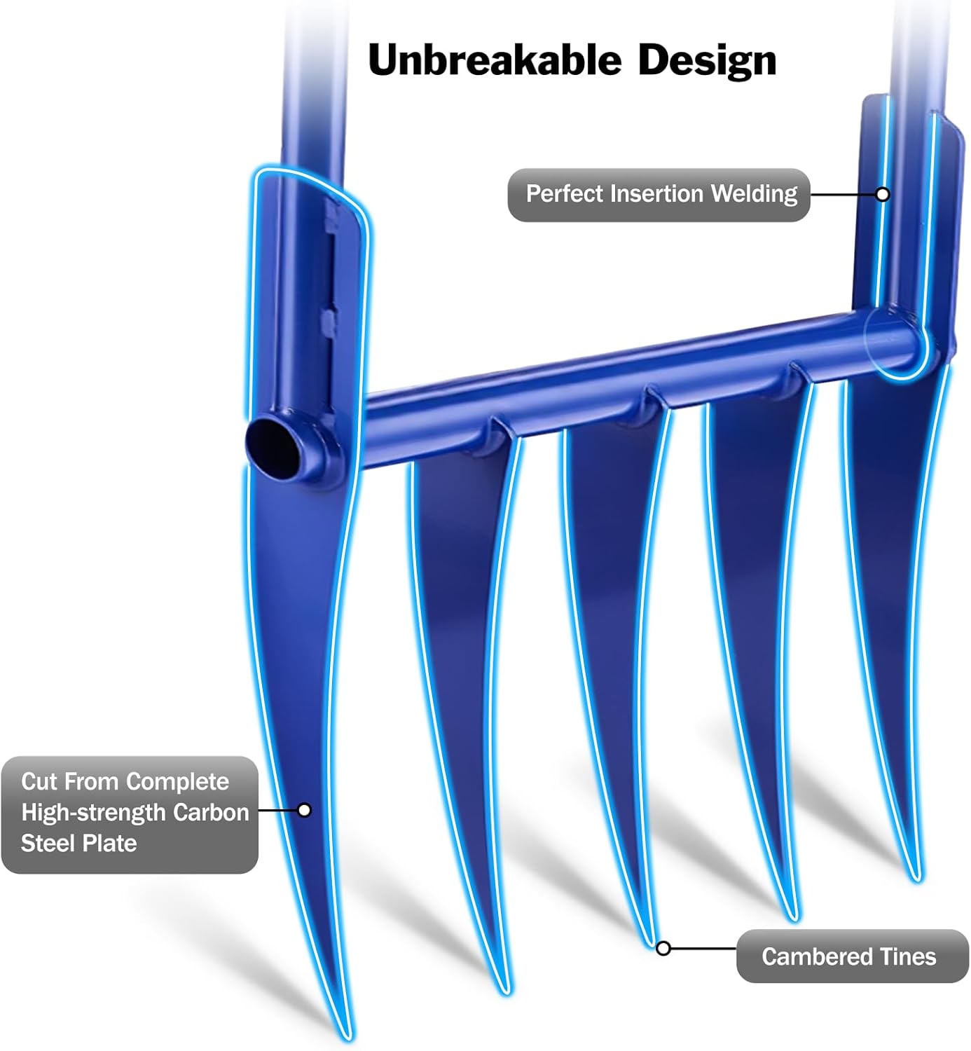 Broadfork 56pulg herramientas jardín ergonómicas