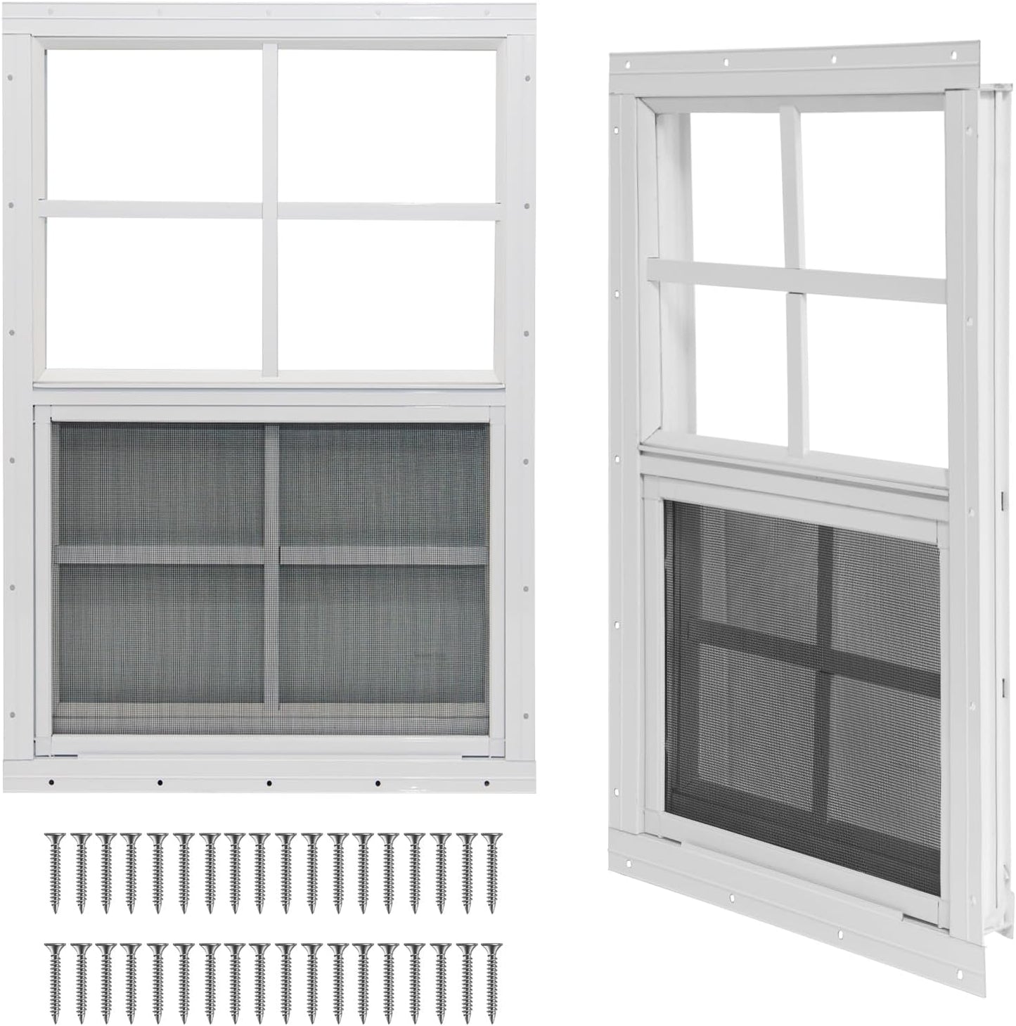 2 Ventanas Cobertizo 30x36pulg Vidrio Templado Fibra