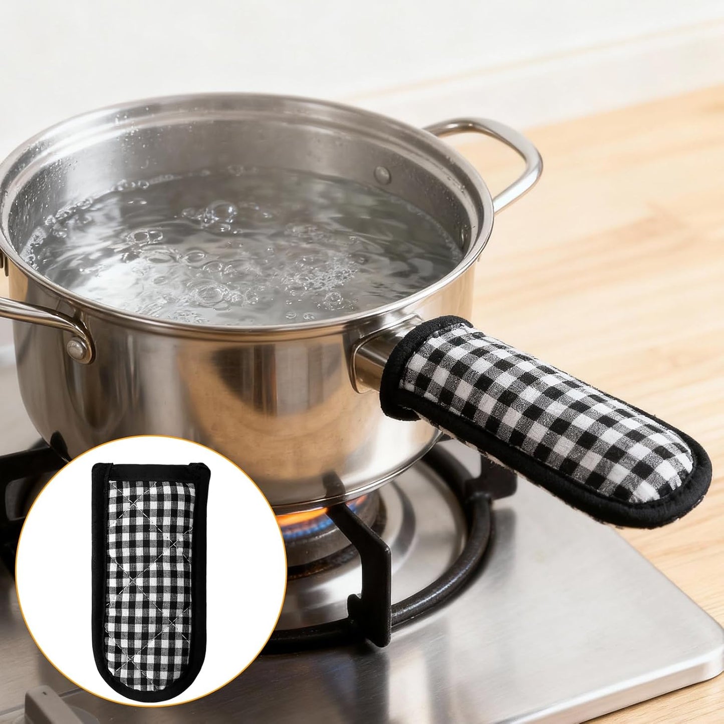 4 fundas hierro fundido para mangos de olla sartén cocina
