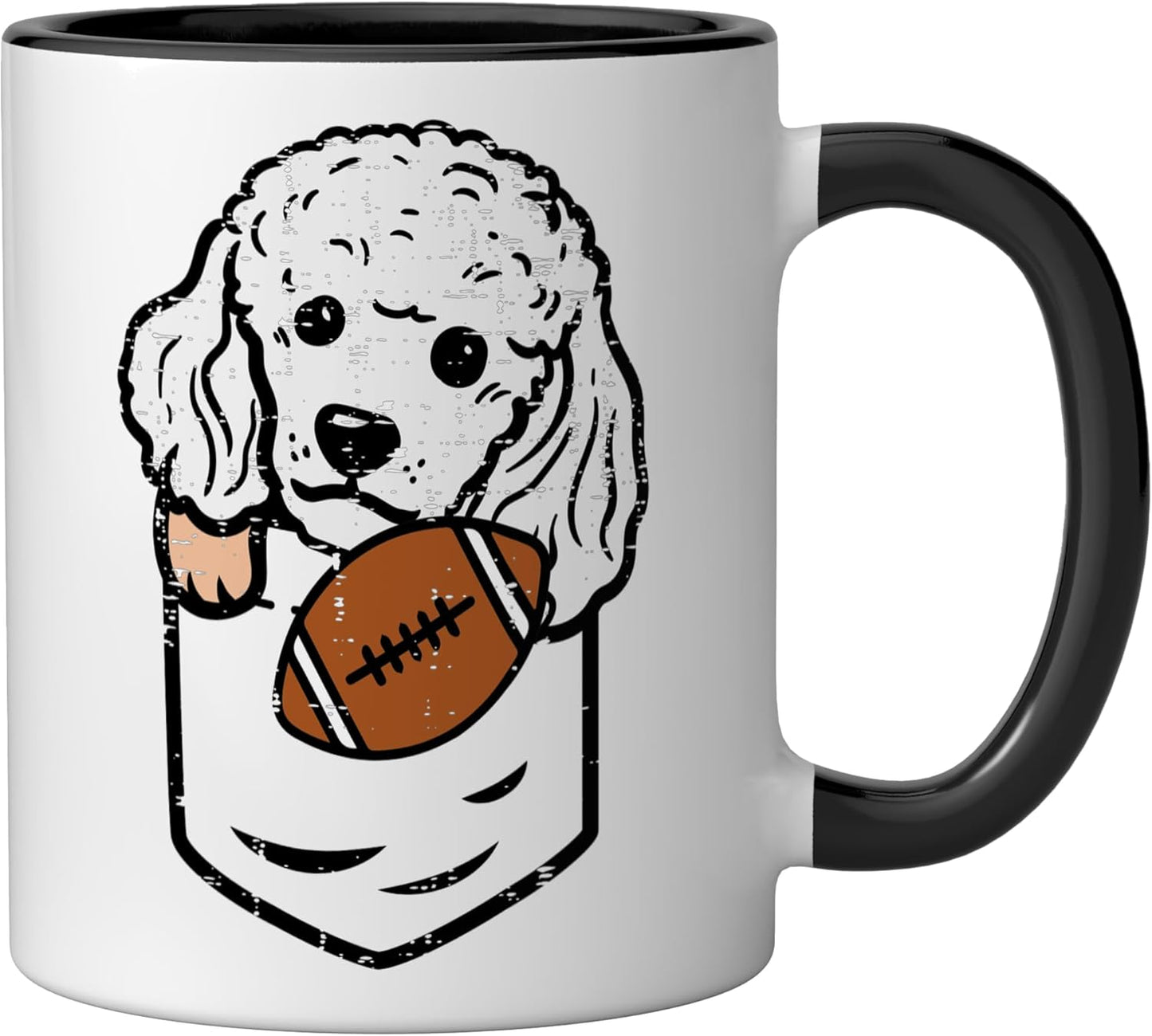 Taza Cerámica Perro Poodle Deporte Negro/Blanco