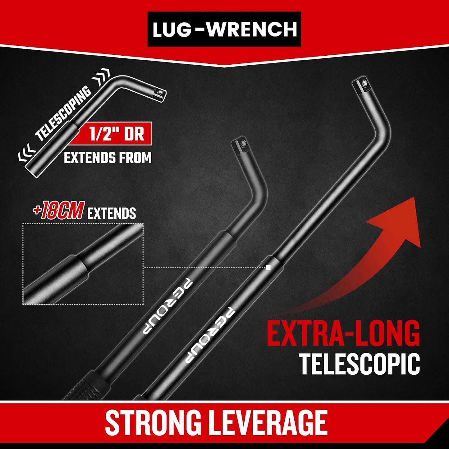 Llave telescópica rueda enchufes 3/4 y 13/16 pulg