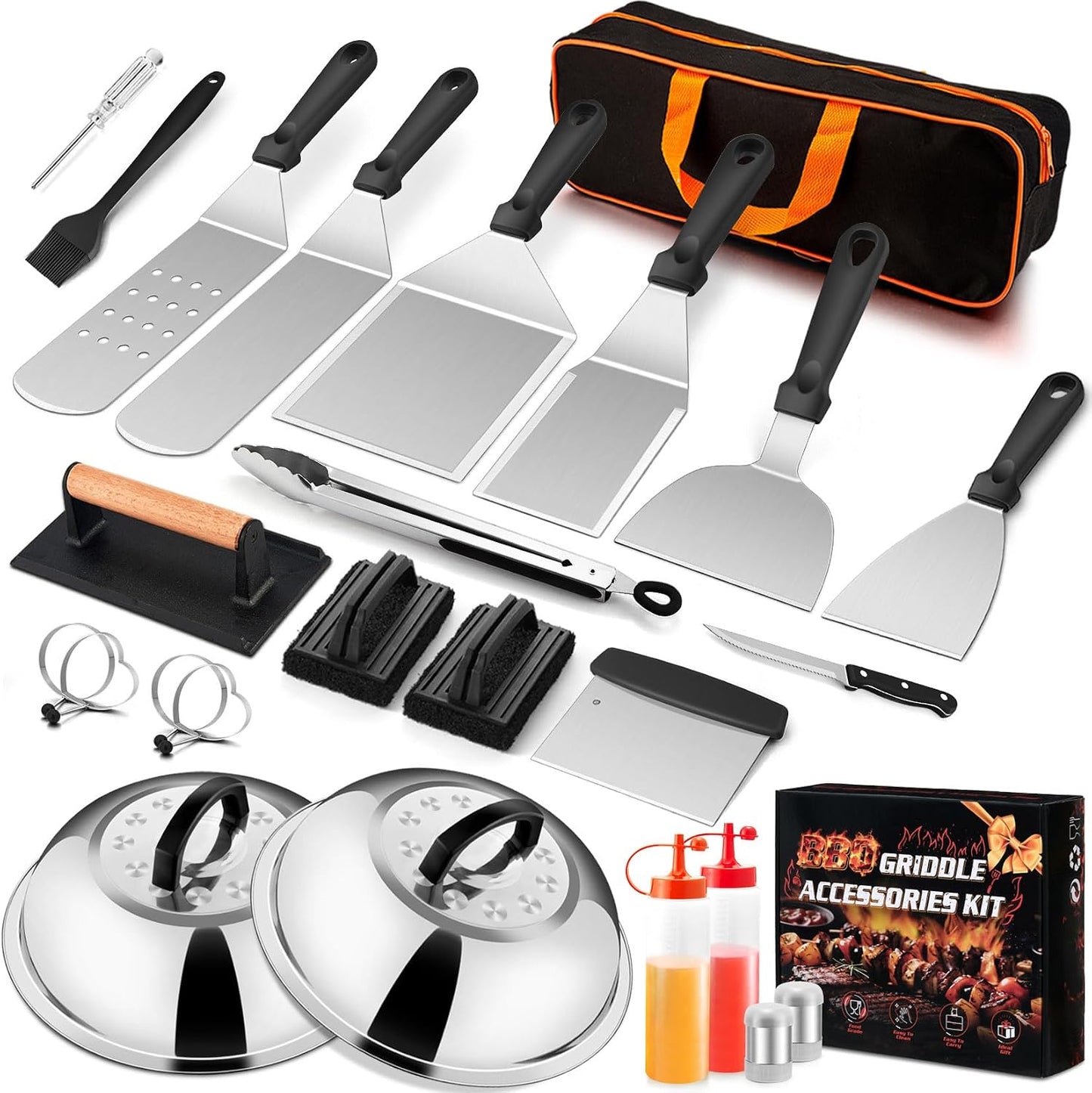 Kit 25 Accesorios Plancha Blackstone Espátula Inox
