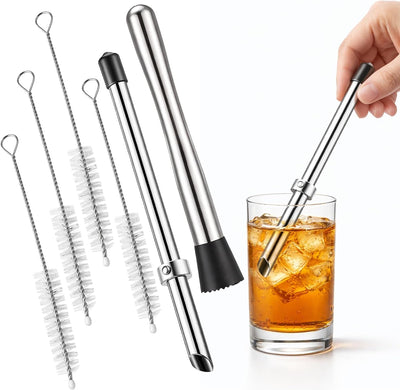 Perforadoras y muddler 5 piezas para tapas plásticas y preparación de bebidas