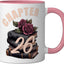 Taza de cerámica con texto «It's My Birthday» para mujer, diseño de libro, rosa y blanco
