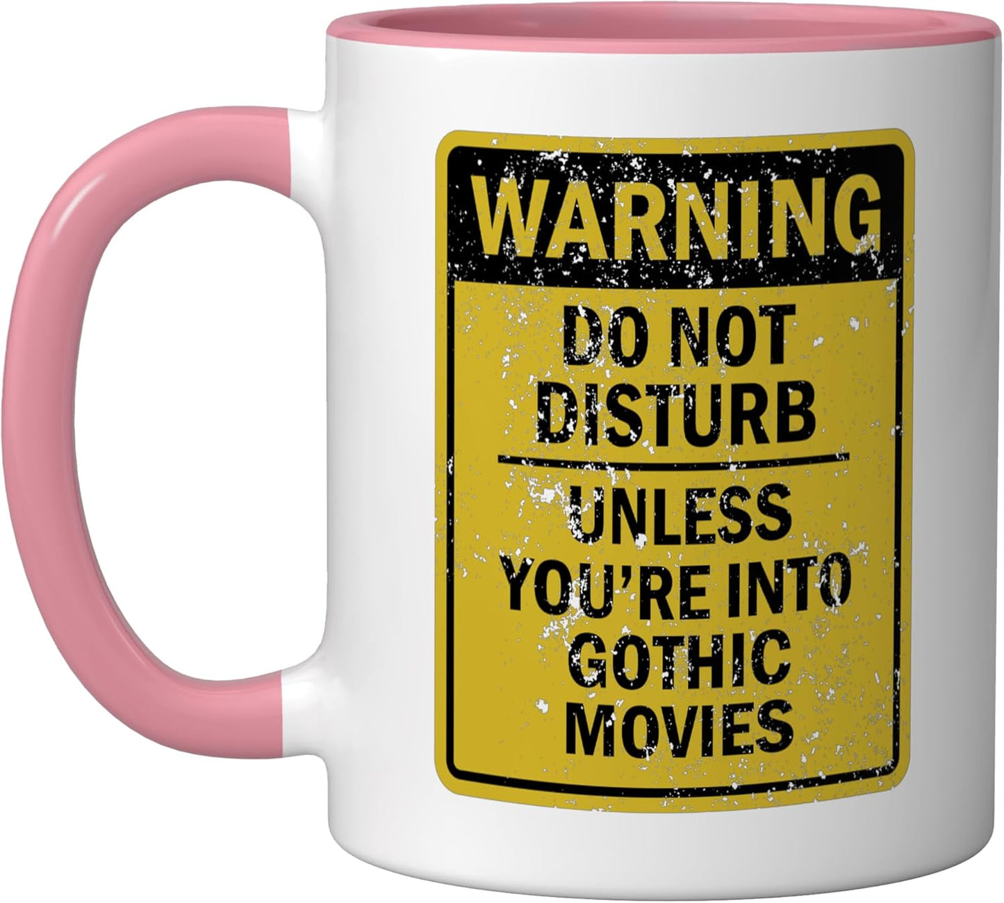 Taza Cerámica Joke Meme Gothic Rosa/Blanco