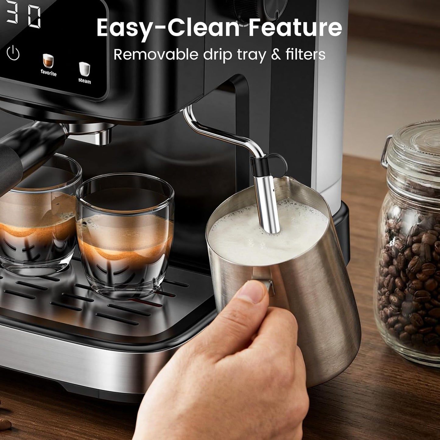 Cafetera Espresso Compacta 15 Bar Espumador Leche