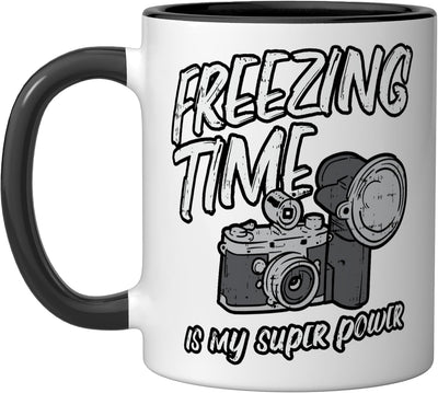 Taza cerámica retro cámara fotografía negro/blanco